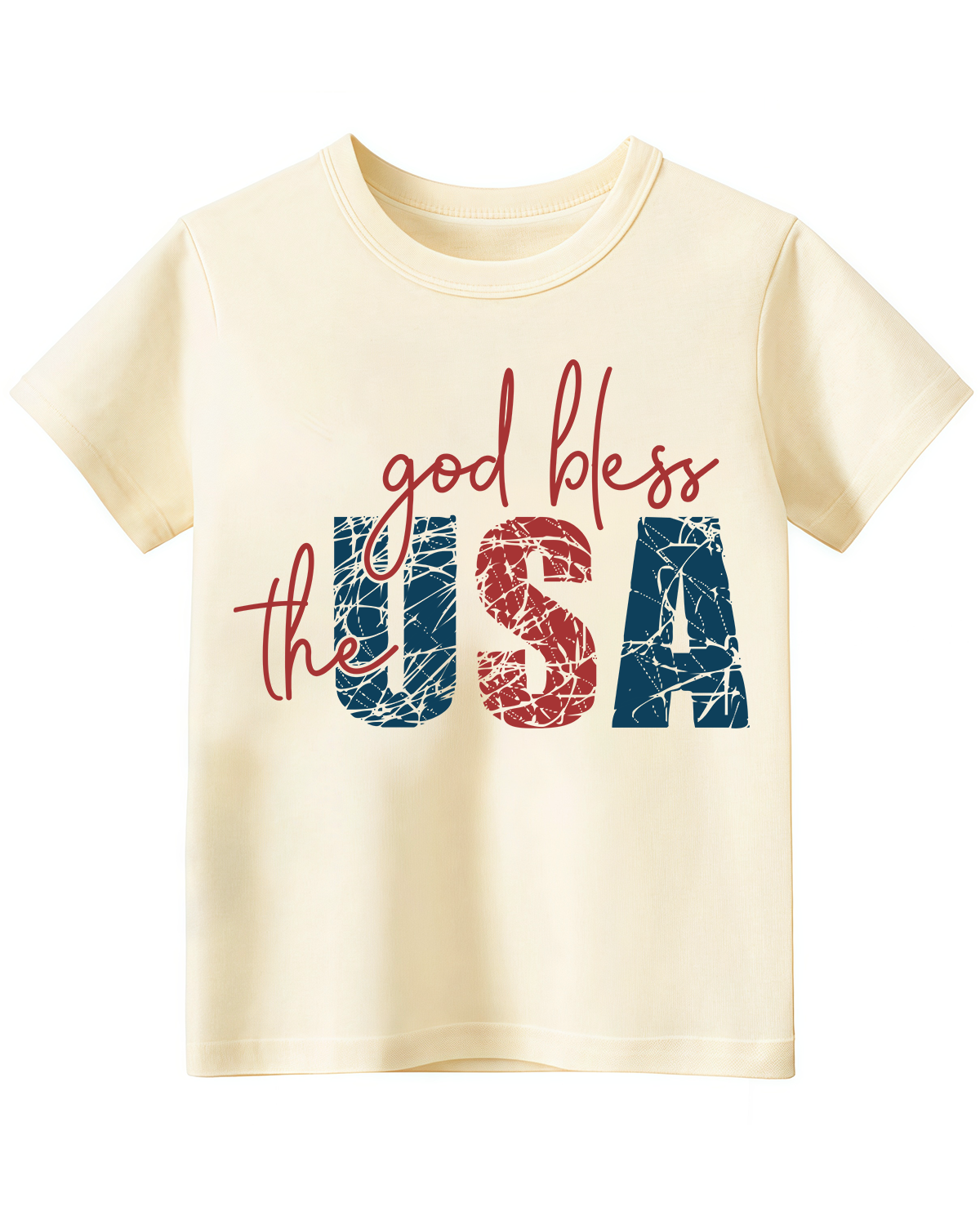 Boys Girls USA American Flag Shirt 4th of July Tshirts Kids Independence Day Tees Gift Beige 2-8T
